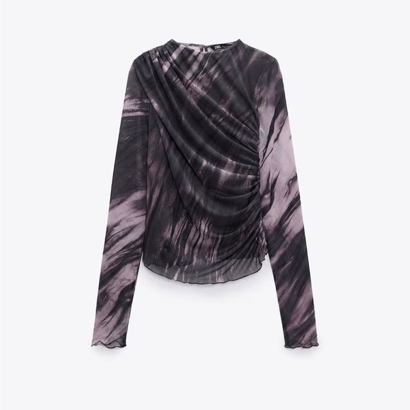 ZARA PRINTED RUCHED TULLE SKIRT & TOP 9250/081/229/018 - Picture 8 of 15